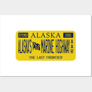 Alaska's Marine Highway All-American Road license plate Posters and Art